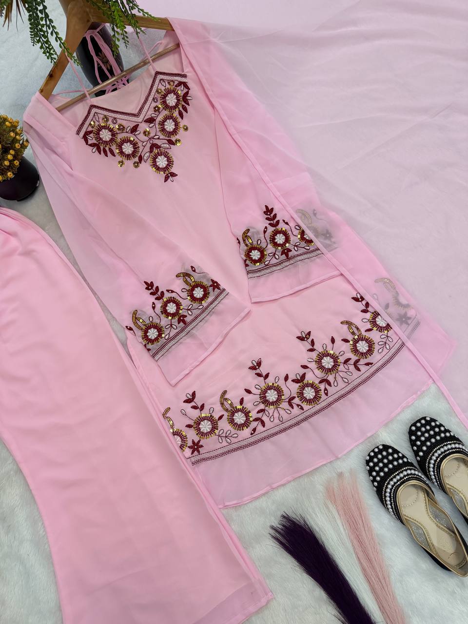 The Modern Blush Tie-Back Silhouette